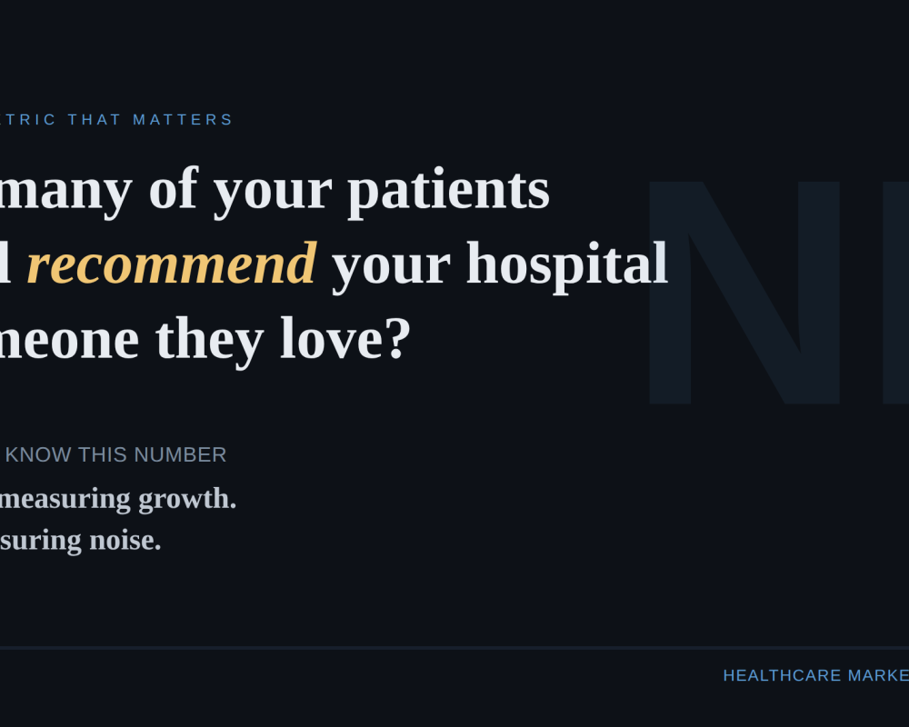 Why NPS Is the Only Marketing Metric Your Hospital Should Obsess Over.